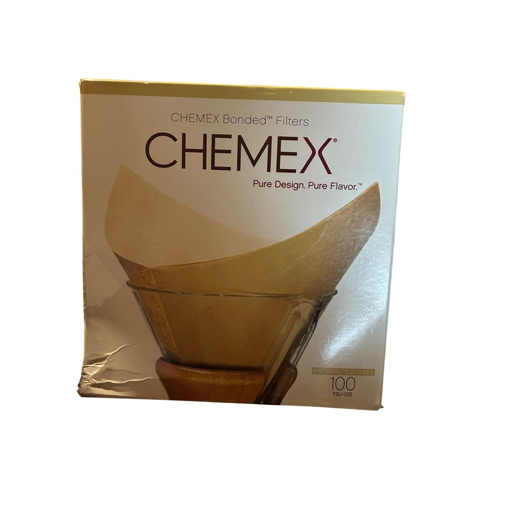 Chemex Bonded Filters Natural Square 100 Count FSU-100 Coffee Paper Filters